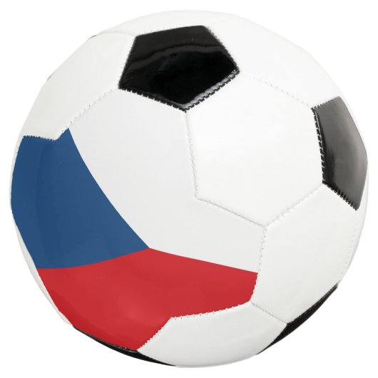 Patriottisch Voetbal met de vlag van Tsjechië (Drie kwart)