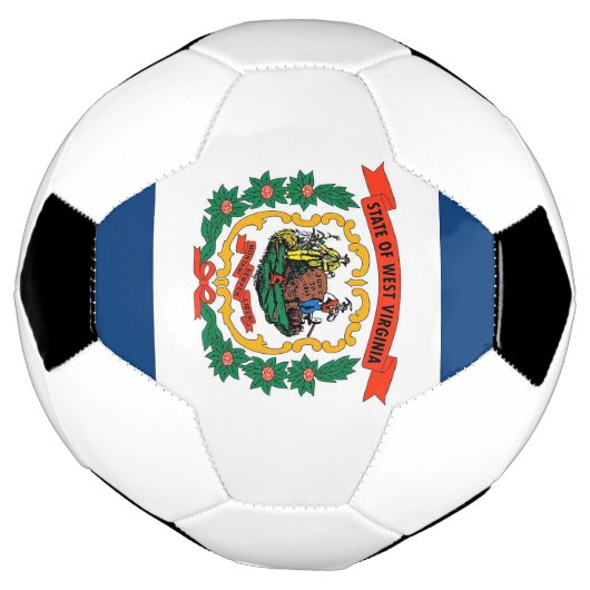Patriottisch Voetbal met de vlag van West-Virginia (Gedraaid)