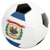 Patriottisch Voetbal met de vlag van West-Virginia (Drie kwart)
