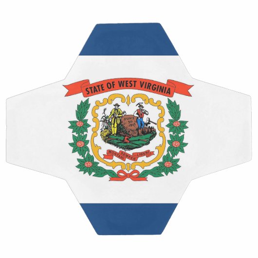 Patriottisch Voetbal met de vlag van West-Virginia (Enkel)