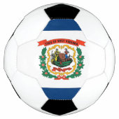 Patriottisch Voetbal met de vlag van West-Virginia (Voorkant)