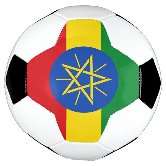 Patriottisch Voetbal met Ethiopische vlag (Gedraaid)