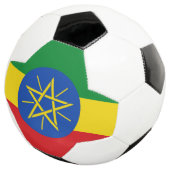 Patriottisch Voetbal met Ethiopische vlag (Drie kwart)