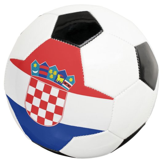 Patriottisch Voetbal met Kroatische vlag (Drie kwart)