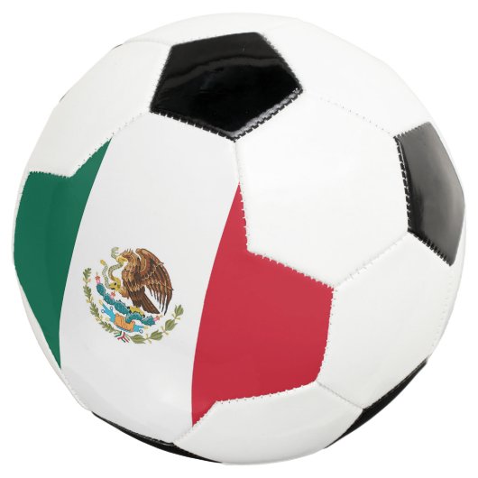 Patriottisch Voetbal met Mexicaanse vlag (Drie kwart)