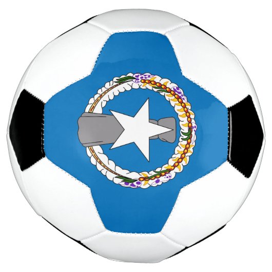 Patriottisch Voetbal met Noordelijke Mariaanvlag (Gedraaid)