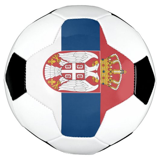 Patriottisch Voetbal met Servische vlag (Gedraaid)