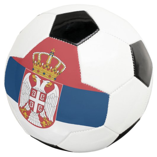 Patriottisch Voetbal met Servische vlag (Drie kwart)