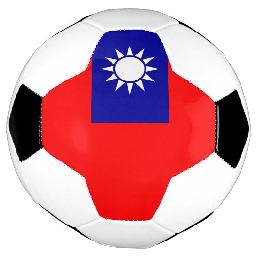 Patriottisch Voetbal met Taiwanese vlag (Gedraaid)