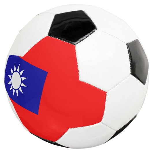 Patriottisch Voetbal met Taiwanese vlag (Drie kwart)