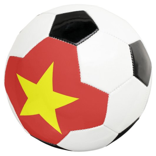 Patriottisch Voetbal met Vietnam vlag (Drie kwart)