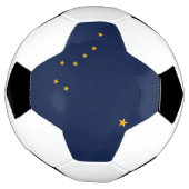 Patriottisch Voetbal met vlag van Alaska, Verenigd (Gedraaid)