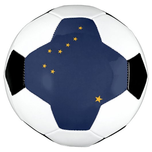 Patriottisch Voetbal met vlag van Alaska, Verenigd (Gedraaid)