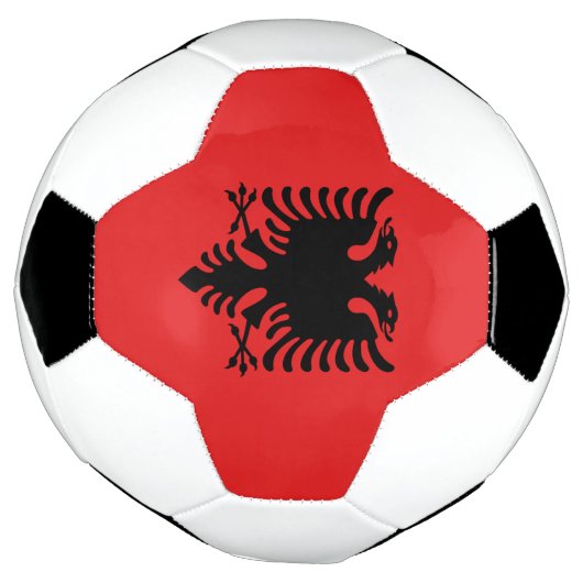 Patriottisch Voetbal met vlag van Albanië (Gedraaid)