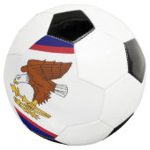 Patriottisch Voetbal met vlag van Amerikaans Samoa (Drie kwart)