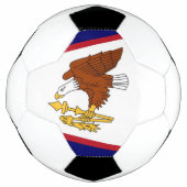 Patriottisch Voetbal met vlag van Amerikaans Samoa (Voorkant)
