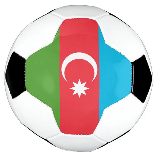 Patriottisch Voetbal met vlag van Azerbeidzjan (Gedraaid)