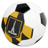 Patriottisch Voetbal met vlag van Baltimore (Drie kwart)