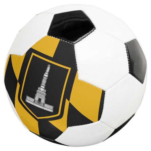 Patriottisch Voetbal met vlag van Baltimore (Drie kwart)