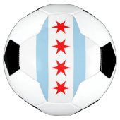Patriottisch Voetbal met vlag van Chicago, Verenig (Gedraaid)