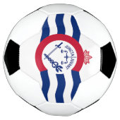 Patriottisch Voetbal met vlag van Cincinnati (Gedraaid)