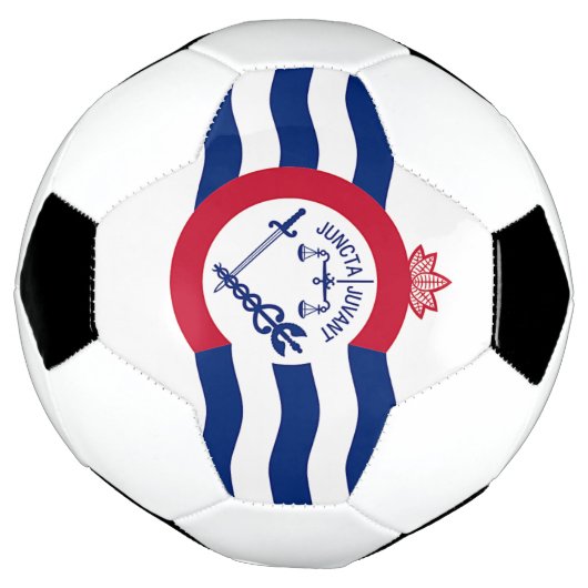 Patriottisch Voetbal met vlag van Cincinnati (Gedraaid)