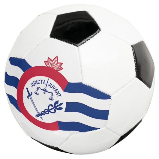 Patriottisch Voetbal met vlag van Cincinnati (Drie kwart)