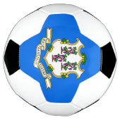 Patriottisch Voetbal met vlag van Connecticut USA (Gedraaid)