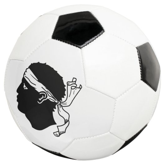 Patriottisch Voetbal met vlag van Corsica (Drie kwart)