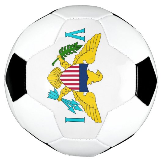 Patriottisch Voetbal met vlag van de Maagdeneiland (Gedraaid)