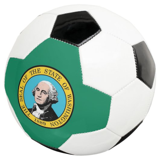 Patriottisch Voetbal met vlag van de staat Washing (Drie kwart)