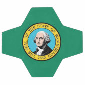 Patriottisch Voetbal met vlag van de staat Washing (Enkel)