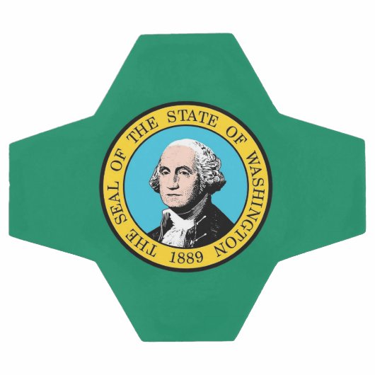 Patriottisch Voetbal met vlag van de staat Washing (Enkel)