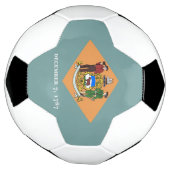 Patriottisch Voetbal met vlag van Delaware Verenig (Gedraaid)