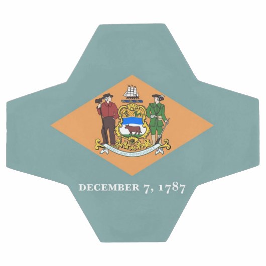 Patriottisch Voetbal met vlag van Delaware Verenig (Enkel)