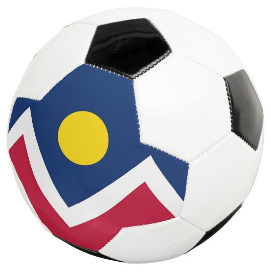 Patriottisch Voetbal met vlag van Denver, Verenigd (Drie kwart)