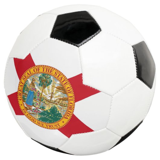 Patriottisch Voetbal met vlag van Florida Verenigd (Drie kwart)