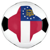 Patriottisch Voetbal met vlag van Georgië VS (Gedraaid)