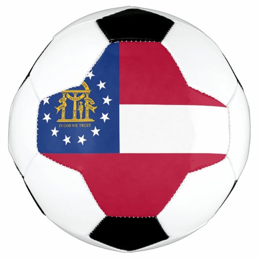 Patriottisch Voetbal met vlag van Georgië VS (Voorkant)