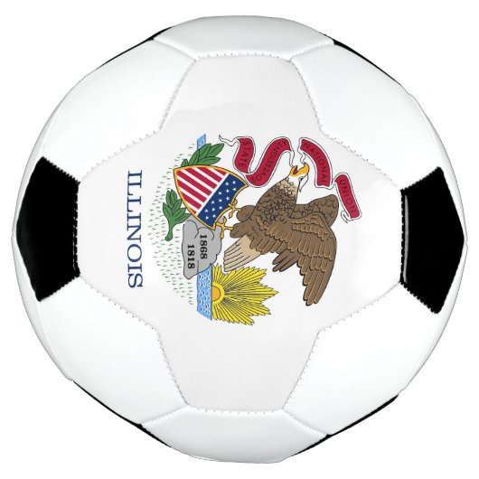 Patriottisch Voetbal met vlag van Illinois, Vereni (Gedraaid)