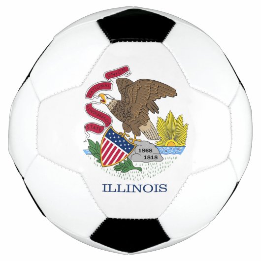 Patriottisch Voetbal met vlag van Illinois, Vereni (Voorkant)