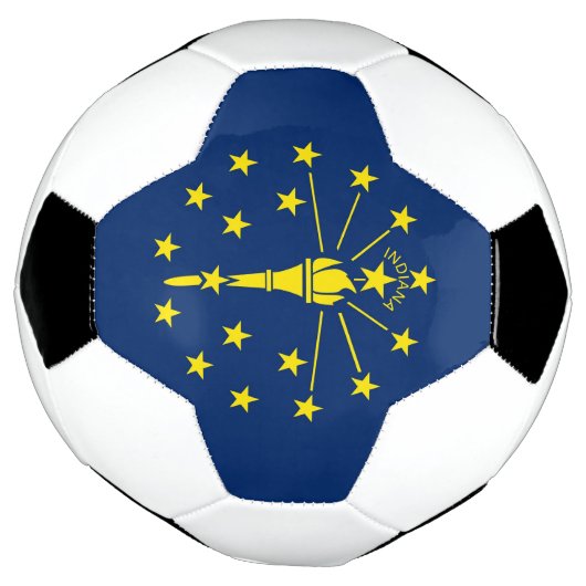 Patriottisch Voetbal met vlag van Indiana, Verenig (Gedraaid)