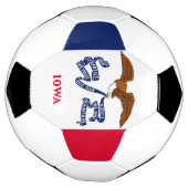 Patriottisch Voetbal met vlag van Iowa, Verenigde  (Gedraaid)