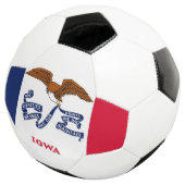 Patriottisch Voetbal met vlag van Iowa, Verenigde  (Drie kwart)