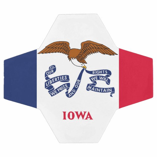 Patriottisch Voetbal met vlag van Iowa, Verenigde (Enkel)