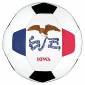 Patriottisch Voetbal met vlag van Iowa, Verenigde (Voorkant)