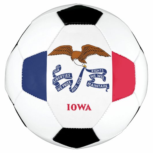 Patriottisch Voetbal met vlag van Iowa, Verenigde  (Voorkant)