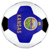 Patriottisch Voetbal met vlag van Kansas, Verenigd (Gedraaid)