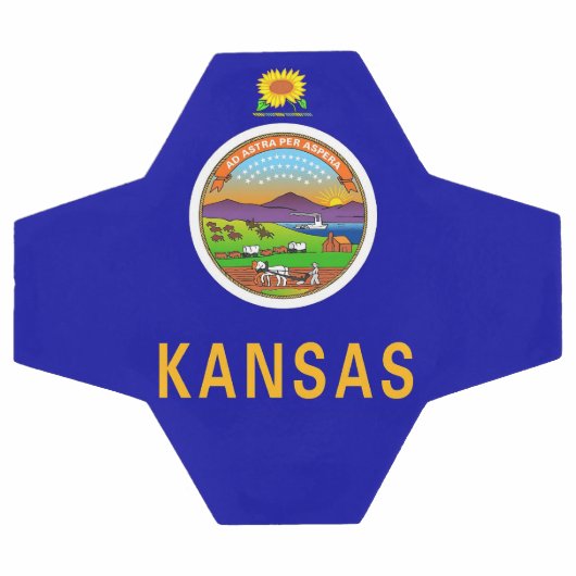 Patriottisch Voetbal met vlag van Kansas, Verenigd (Enkel)