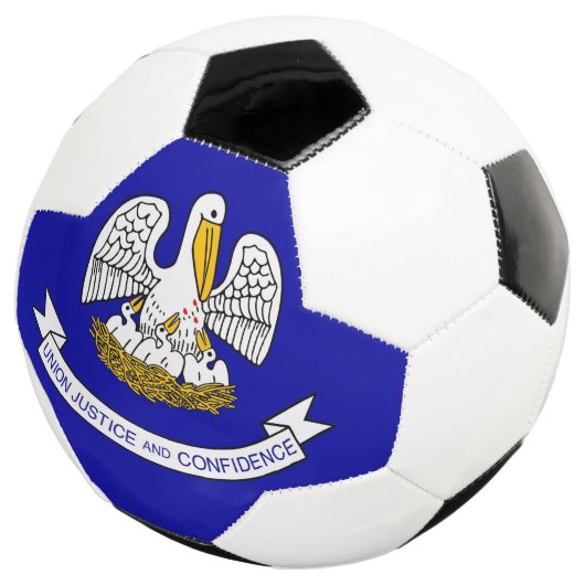 Patriottisch Voetbal met vlag van Louisiana, Veren (Drie kwart)